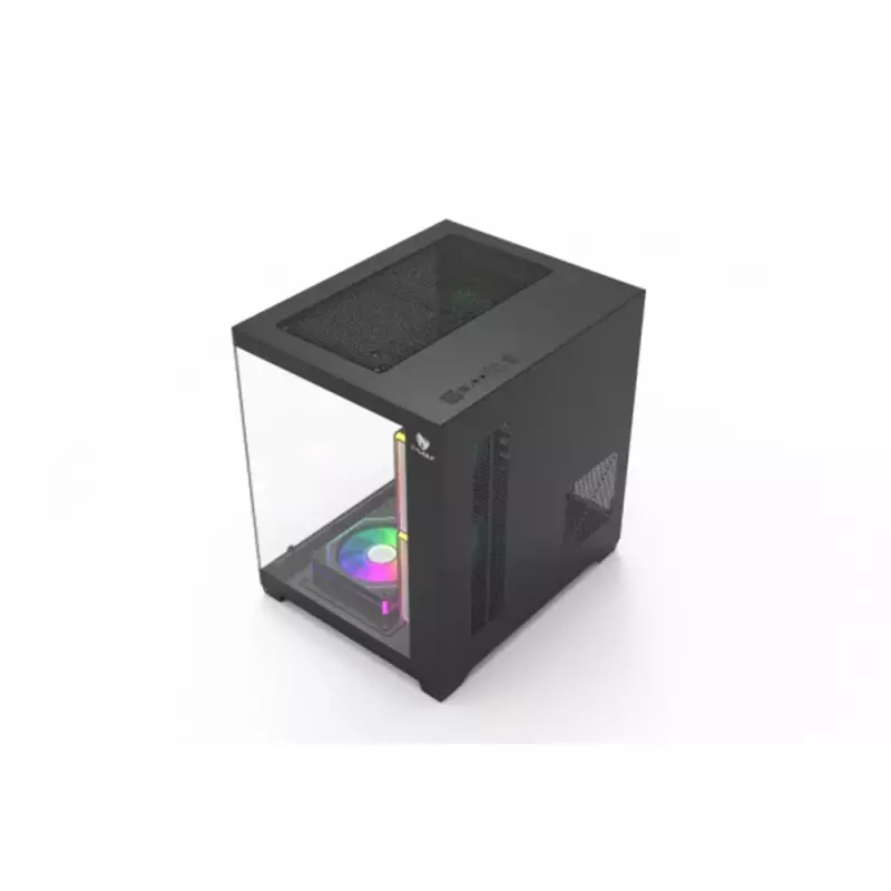 T-Wolf Mystery Box NV X5 Infinity ARGB M-ATX Gaming Case (Black) - 1