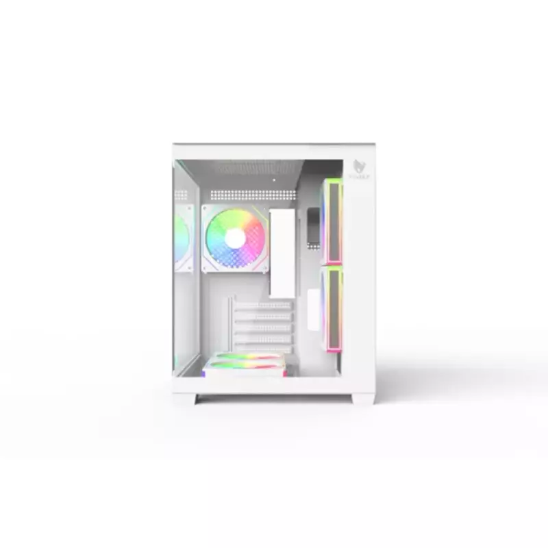T-Wolf Mystery Box NV X5 Infinity ARGB M-ATX Gaming Case (White) - 2