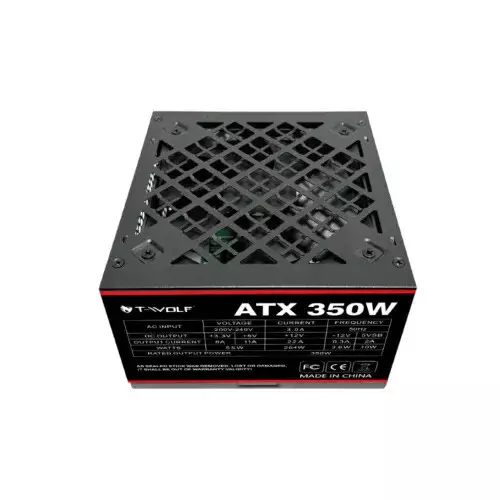 T-Wolf ATX 350W Power Supply With Cable (Black) - 3