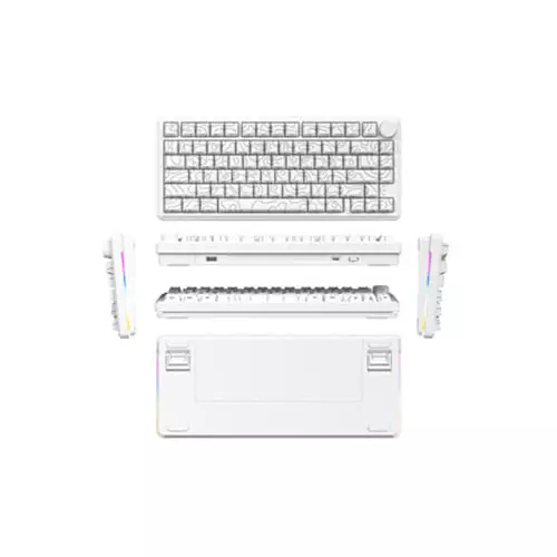 Zifriend RX75 Pro Tri-mode RGB Gaming Mechanical Keyboard - White - 1
