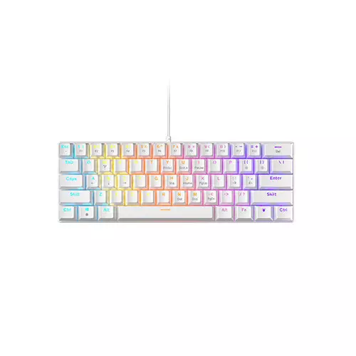 Zifriend BD61 Wired Mechanical Gaming keyboard - Lightning White (Blue Switch)