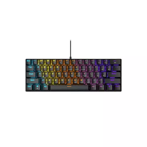 Zifriend BD61 Wired 61 keys Rainbow lighting Mechanical keyboard - Black (Blue Switch)
