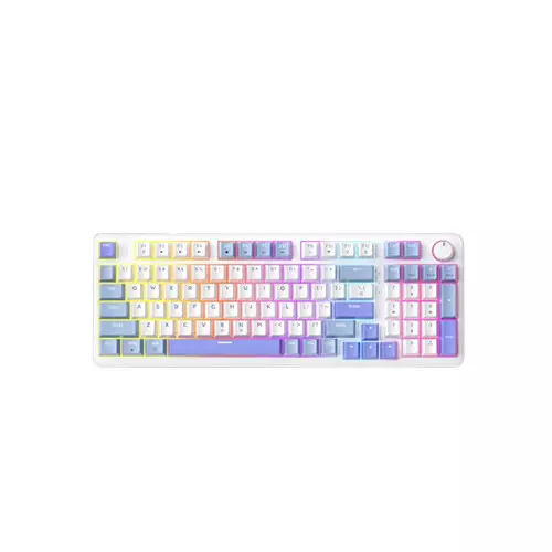 Zifriend AG98 Wired Hot-Swappable Gaming Mechanical Keyboard -White Purple (Blue/Red Switch)