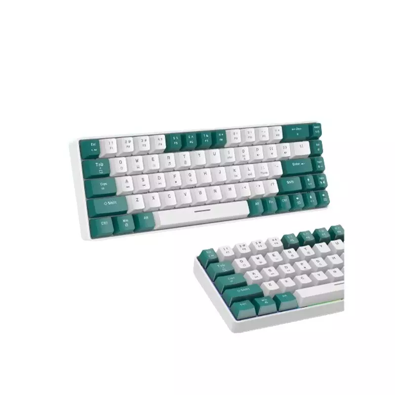 Ziyoulang FreeWolf T8 Wired Mechanical Gaming Keyboard Blue Switch (Aqua Green) - 1