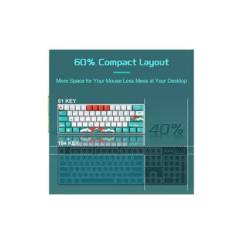MAGEGEE STAR61 Wired Mechanical Gaming Keyboard - 3