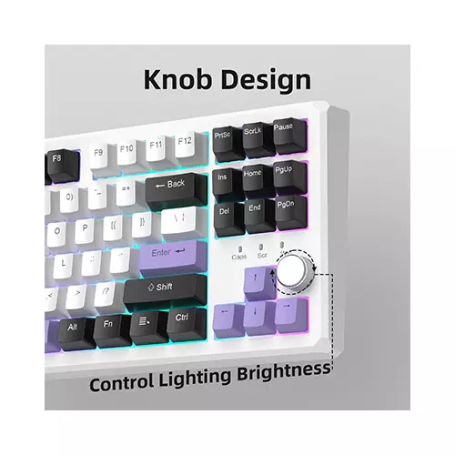 Magegee SKY87 Tri-mode Gasket Mounted Mechanical Keyboard (Mocha Brown) - 2