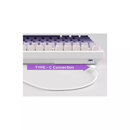 MageGee SKY98 Wired Gasket Mounted Mechanical keyboard (White Purple) - 2