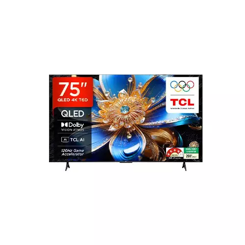 TCL 75T6D 75 Inch 4K UHD Smart QLED Google TV