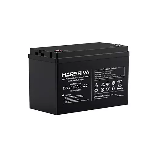 Marsriva MR-PBL12-100 12V 100Ah Sealed Lead-Acid UPS Battery - 1