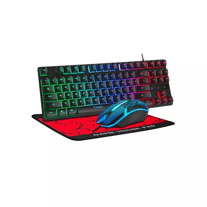 T-WOLF TF-31 GAMING KEYBOARD MOUSE MOUSE PAD 3-IN-1 COMBO - 1