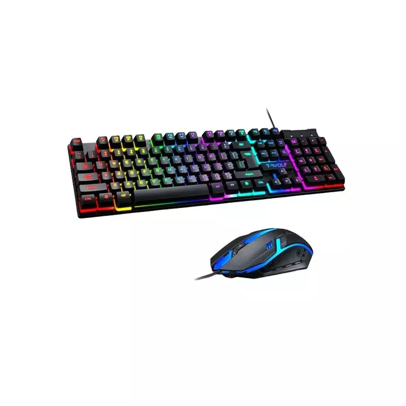 T-WOLF TF200 WIRED USB GAMING KEYBOARD MOUSE COMBO - 1
