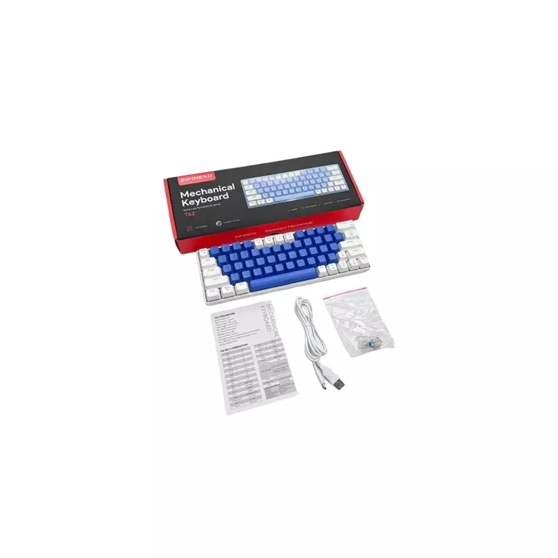 Zifriend T62 RGB Backlit Hot-Swappable Mechanical Gaming Keyboard (Red/Blue Switch) - 1