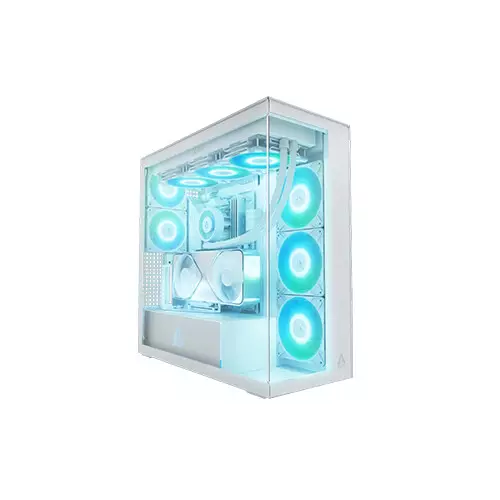 Arctic Xtender VG Clear Glass Premium E-ATX Gaming Case with 420mm Cpu Cooler (White)