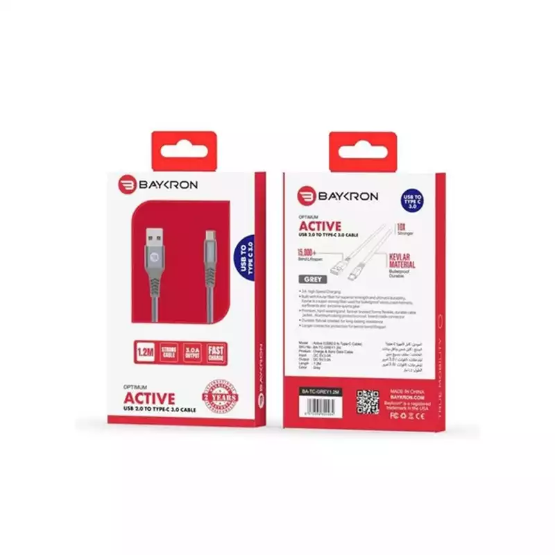 Baykron USB A To Type C 1.2M Cable
