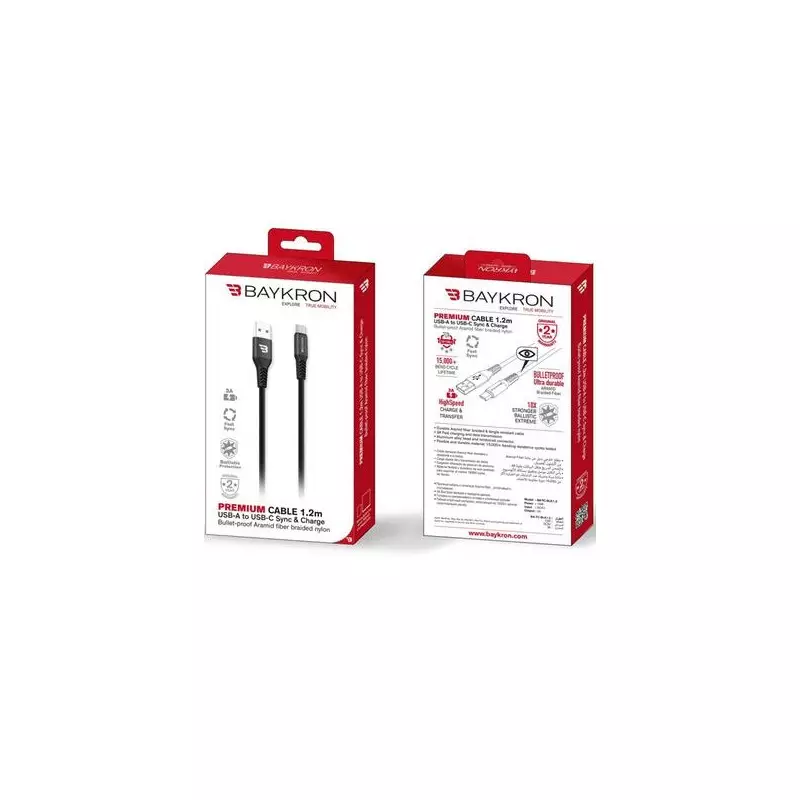 Baykron BA-TC-BLK1.2 Type C 1.2M Cable - 3