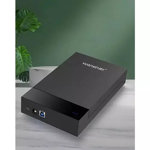 Yuanxin 3.5 Inch SATA HDD Enclosure with Power Adapter black - 2
