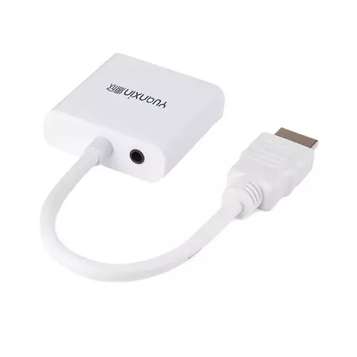 Yuanxin YHV-010 HDMI Male to VGA Female White Converter with Audio - 1