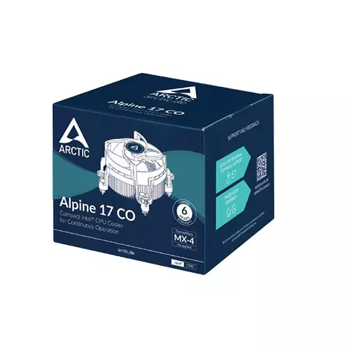 ARCTIC Alpine 17 CO Compact Intel Alder Lake CPU Cooler (Black) - 6