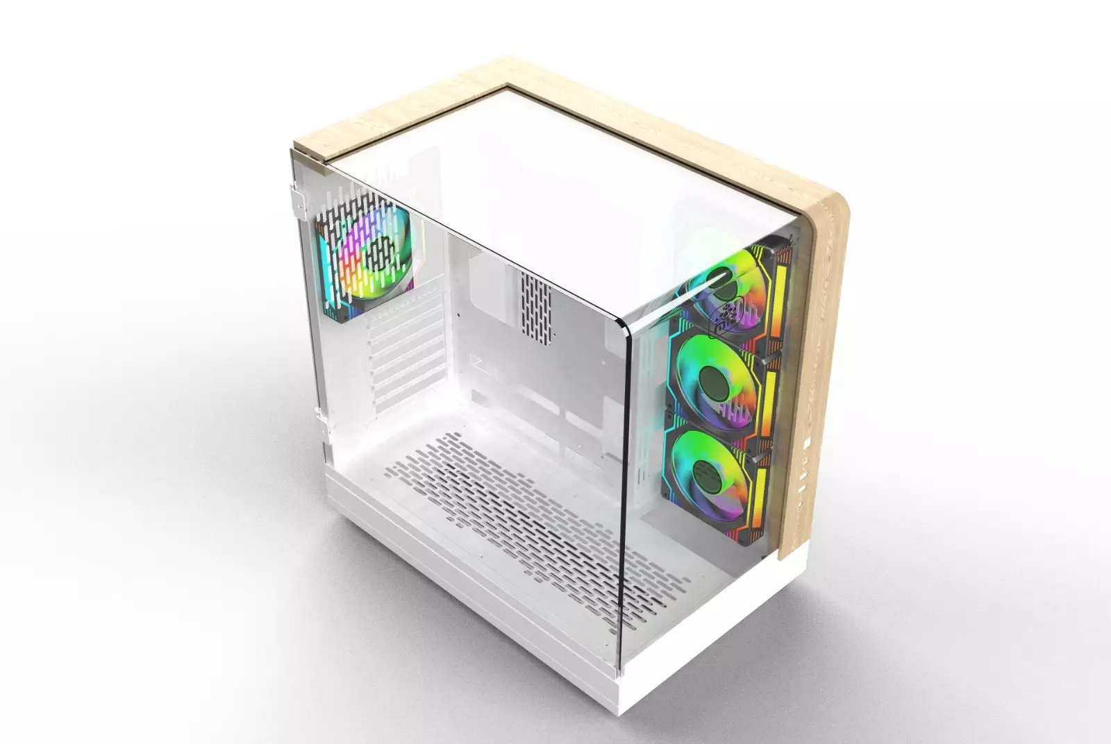 MONARCH AQUA X7 ARGB ATX Desktop Gaming Case (White) - 2