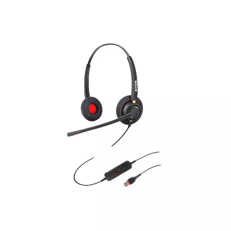 Inbertec UB800DU Duo Wired USB Noise Cancelling Headphone - 2