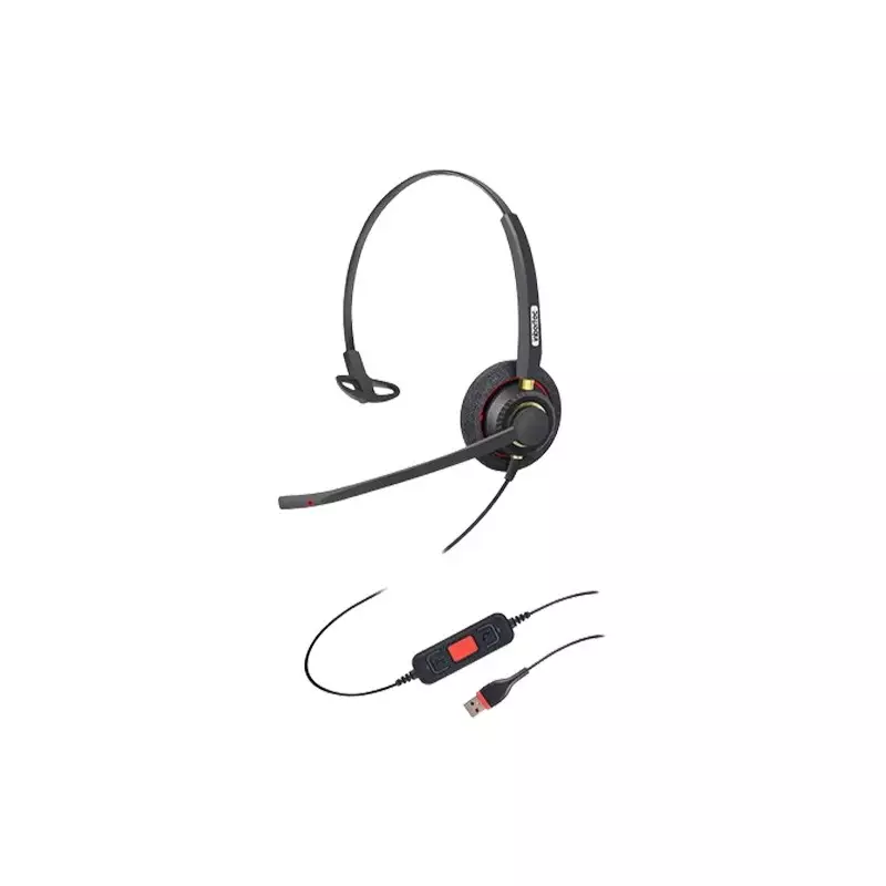 Inbertec UB805M Mono Wired USB Noise Cancelling Headphone - 1