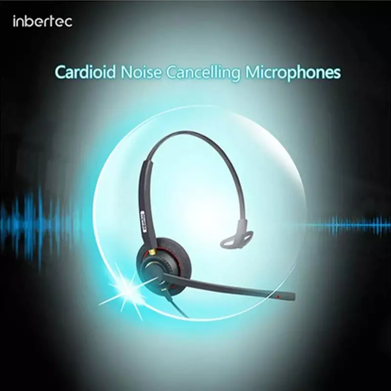Inbertec UB800U Mono Wired USB Noise Cancelling Headphone - 2