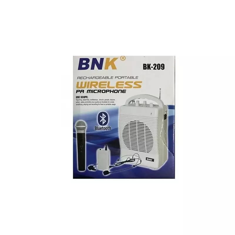 BNK BK-209 Rechargeable Wireless Bluetooth Pa System - 1