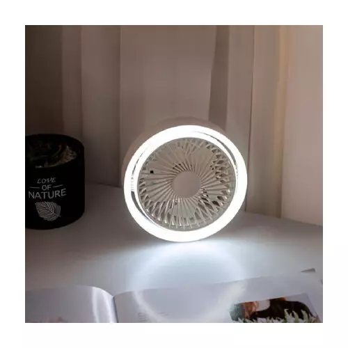 Vyvylabs VKD04-WH Mini Portable Desktop Fan with LED light - 1