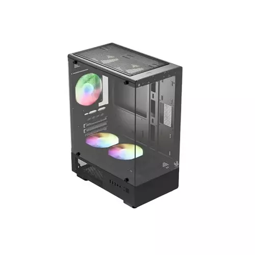 ARS Snow J-330-1 ARGB M-ATX Mid Tower Desktop Gaming Case (Black) - 1