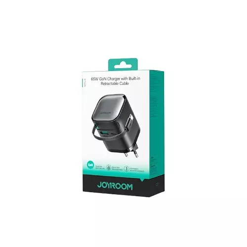 JOYROOM JR-TCL02EU GaN 65W Charger with Retractable Cable - 1