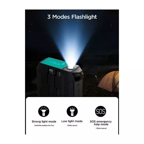 Joyroom JR-L017 10000mAh 22.5W SOS light Power Bank with Dual Cables - 3