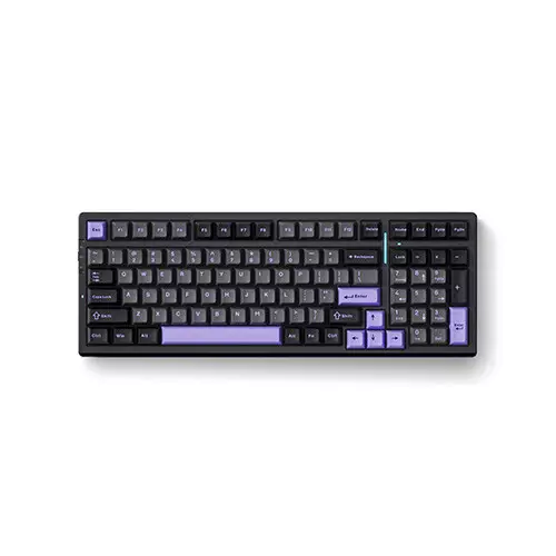 MCHOSE G98 Pro Tri Mode Custom Mechanical Gaming Keyboard - Flame Orange Switch (Black Purple)