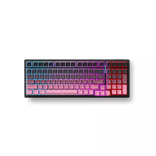 MCHOSE G98 Pro Tri Mode Custom Mechanical Gaming Keyboard - Flame Orange Switch (Black Pink)