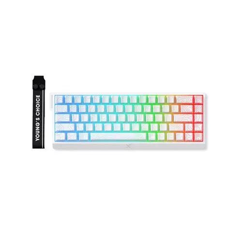 MCHOSE Ace 68 Esports Hall Effect Wired Gaming Keyboard - Ice Blue Magnetic Switch (White)
