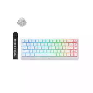 MCHOSE Ace 68 Esports Hall Effect Wired Gaming Keyboard - Ice Rhino Magnetic Switch (White Topographic)