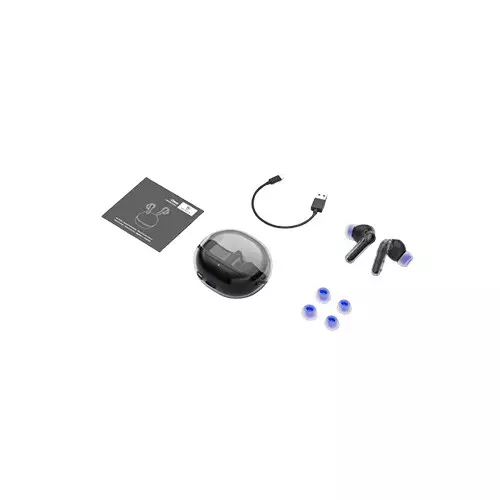 Soundpeats Clear Transparent Black BT5.3 Wireless Earbuds - 1