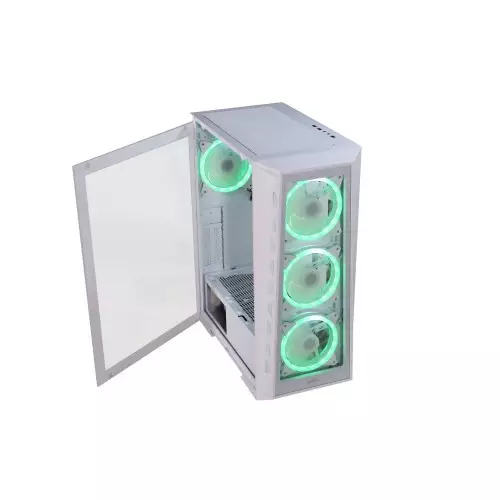 Virtu MI2W Glass ATX Tower Gaming Case (White) - 1
