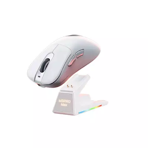 Lingbao M5 Pro Max 8KHz Ultra-Fast Tri-Mode Wireless Gaming Mouse - White - 1
