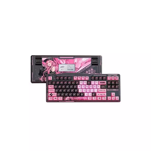 LINGBAO K87 Pro Tri-mode Gasket Structrue Hot Swap RGB Mechanical Keyboard Pink - 2
