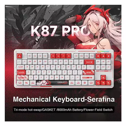 LINGBAO K87 Pro Tri-mode Gasket Structrue Hot Swap RGB Mechanical Keyboard (Serafina) - 1