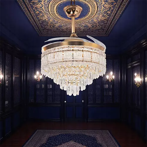 Qulik Q-T8329 48 Inch Decorative Chandelier Ceiling Fan With Light and Remote - 1