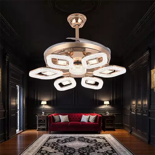 Qulik Q-T8299 48 Inch Decorative Chandelier Ceiling Fan With Light and Remote - 1