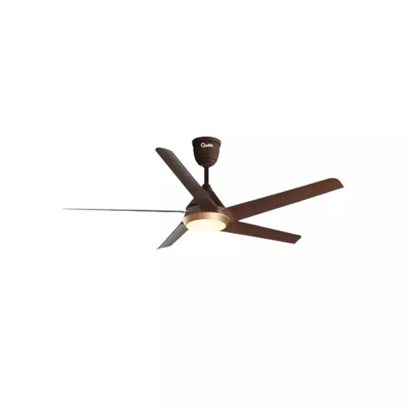 Qulik Alpha Edge 5B UL 53 inch Decorative Ceiling Fan With Light & Remote (Dark Wood)