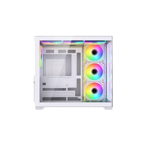 Maxcool PANDA MC7 Mid-Tower ATX Gaming White Computer Case With 7 Infinity ARGB Fans - 1