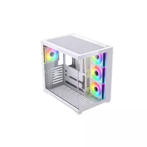 Maxcool PANDA MC7 Mid-Tower ATX Gaming White Computer Case With 7 Infinity ARGB Fans - 2