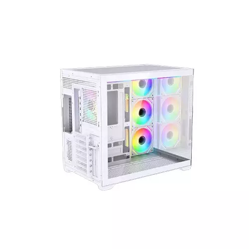 Maxcool PANDA MC7 Mid-Tower ATX Gaming White Computer Case With 7 Infinity ARGB Fans - 3