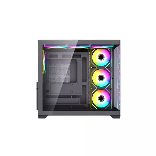 Maxcool PANDA MC7 Mid-Tower ATX Gaming Black Computer Case With 7 Infinity ARGB Fans - 1