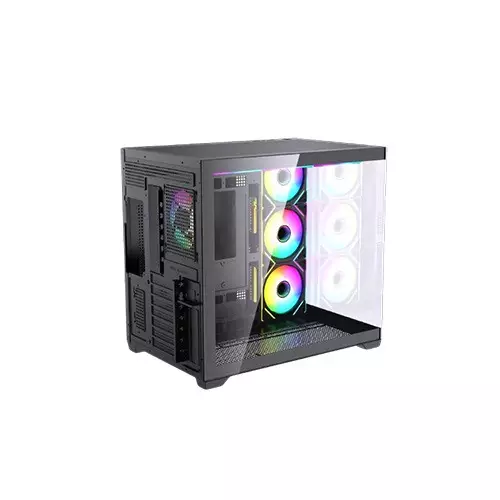 Maxcool PANDA MC7 Mid-Tower ATX Gaming Black Computer Case With 7 Infinity ARGB Fans - 2