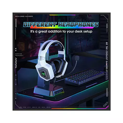 ONIKUMA K8 Wired Stereo Gaming Headphones (White) - 4