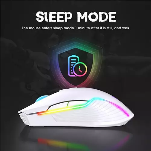 ONIKUMA CW905 3600 DPI 2.4G Wireless Rechargeable Gaming Mouse (White) - 3